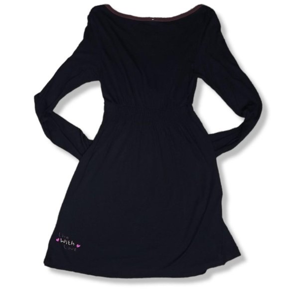 Livewithlove black flowy boho embroidered cross dress size small - Picture 2 of 3